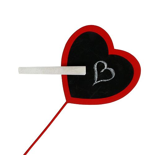 Floristik24 Decoratief hart voor het labelen van rood 9cm x 9cm 12st