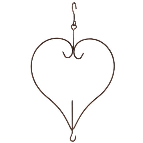 Floristik24 Decoratief hart om op te hangen metaal in donkerbruin H38cm 2st