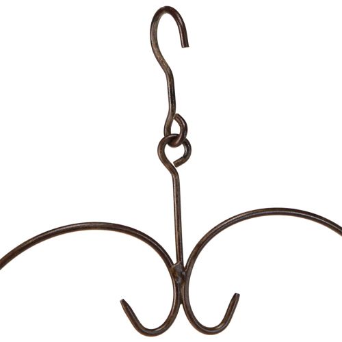 Floristik24 Decoratief hart om op te hangen metaal in donkerbruin H38cm 2st