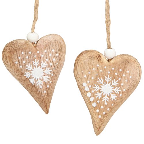 Floristik24 Decoratieve harten voor het ophangen van kerstboomversieringen hout 6cm 8 st
