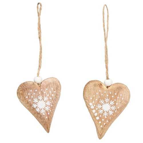 Artikel Decoratieve harten voor het ophangen van kerstboomversieringen hout 6cm 8 st