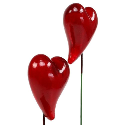 Floristik24 Decoratieve hartjes om op te plakken rood 5cm 24st