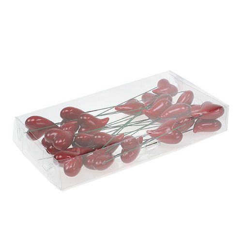 Floristik24 Decoratieve hartjes om op te plakken rood 5cm 24st