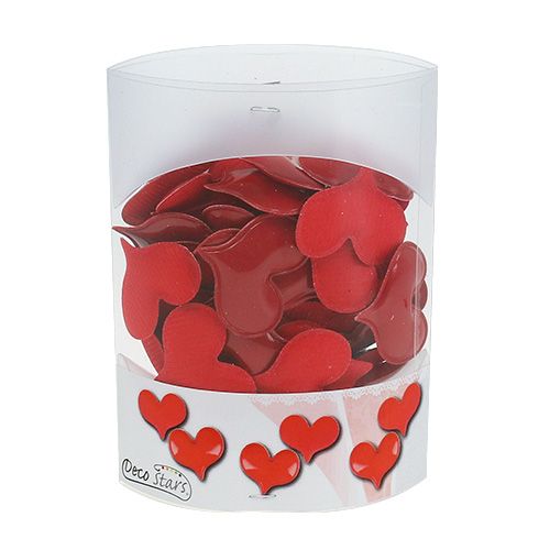 Floristik24 Decoratieve harten om te strooien 4,5 cm rood 50st