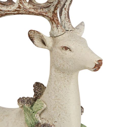 Artikel Decoratief liggend hert vintage in groen bruin 30x13x28cm