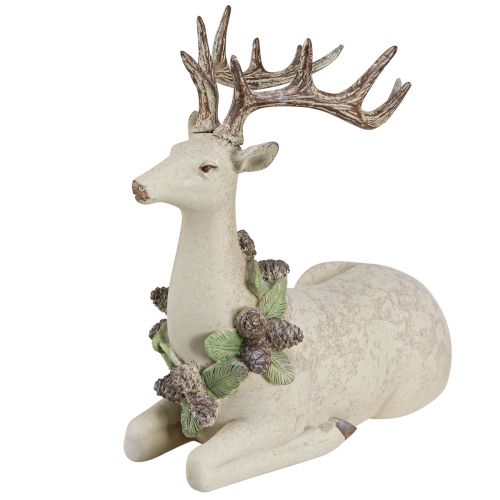 Artikel Decoratief liggend hert vintage in groen bruin 30x13x28cm