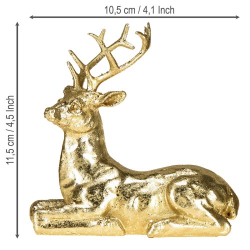 Artikel Decoratief liggend hert rendier figuur goud 10,5×7×11,5cm 2 stuks