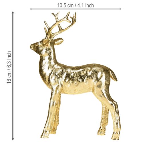 Artikel Decoratief staand hert rendierfiguur goud 10,5×4,5×16cm 2 stuks