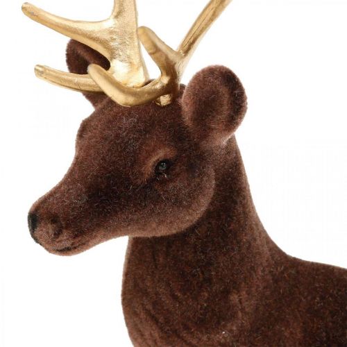 Artikel Decoratief hert staand bruin goud rendier kerstdecoratie 27cm