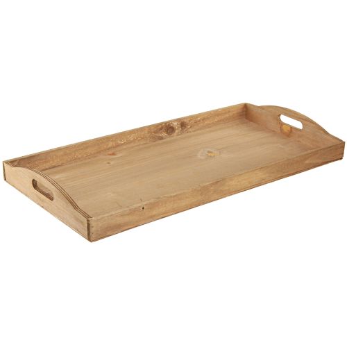 Artikel Decoratief houten dienblad langwerpig FSC in naturel 58cmx28cmx6cm