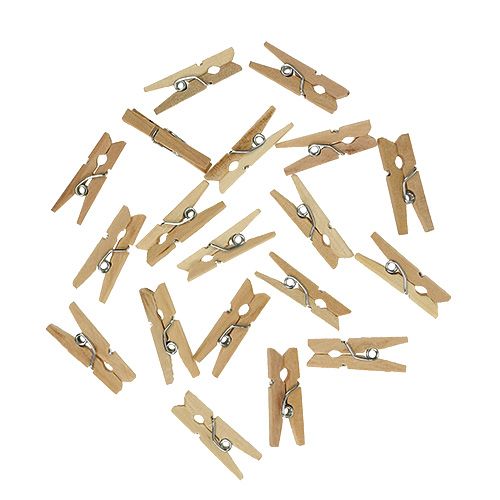 Floristik24 Decoratieve houten clips 2,5cm naturel 300p