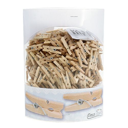 Floristik24 Decoratieve houten clips 2,5cm naturel 300p