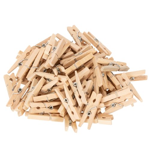 Floristik24 Decoratieve houten wasknijpers, 3 cm, naturel, 72 stuks