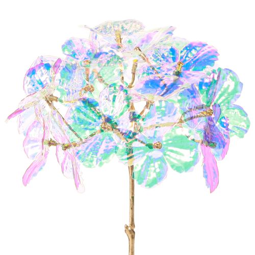 Artikel Decoratieve Hortensia iriserende kunstbloem Kerstmis 27cm 4 stuks