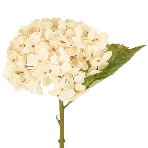 Decoratieve hortensia&#39;s kunstcrème zijden bloemen 34cm 2 stuks