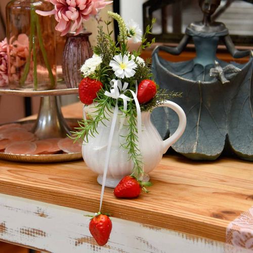 Floristik24 Siervaas, kan met handvat keramiek groen, wit, crème H14.5cm 3st