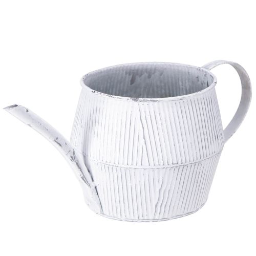 Decoratieve metalen kan in wit vintage 28cmx13cmx12.5cm