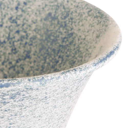 Artikel Decoratieve Kelk Metaal Antiek in Wit Blauw Ø11cm H17.5cm