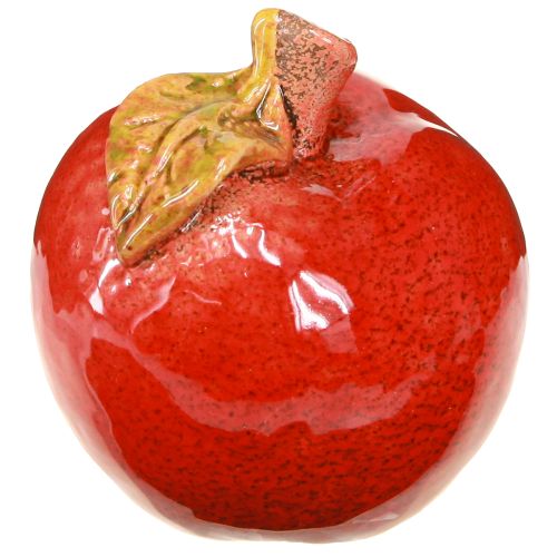 Artikel Decoratieve keramische appels tafeldecoratie herfst rood groen H7,5cm 4 stuks