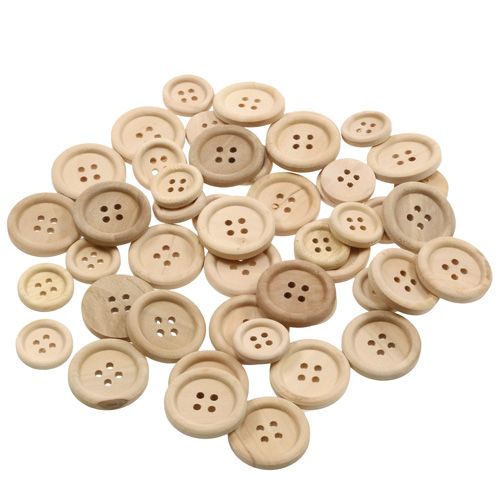 maak je geïrriteerd Zeehaven Raad eens Floristik24.nl Deco knopen naturel 1.5cm - 2.5cm 150p - goedkoop online  kopen