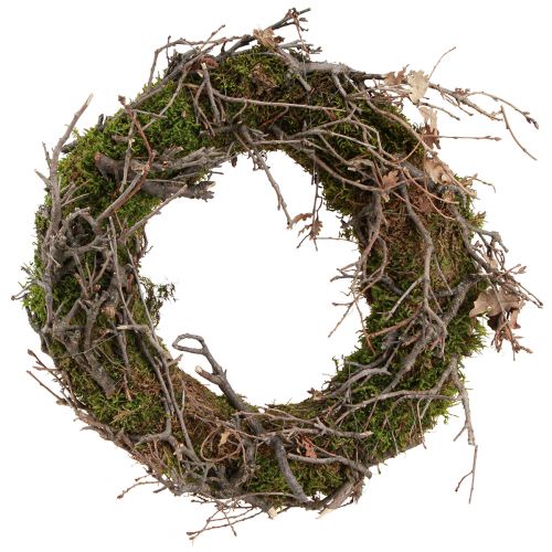 Floristik24 Decoratieve krans moskrans met bonsai takken naturel Ø30cm