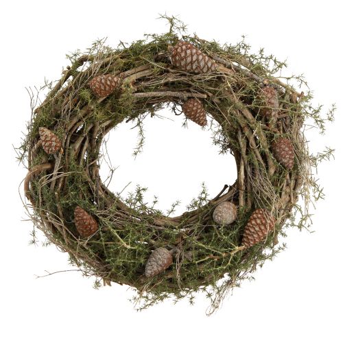 Floristik24 Decoratieve kranstakken en cederkegels naturel houten krans Ø40cm