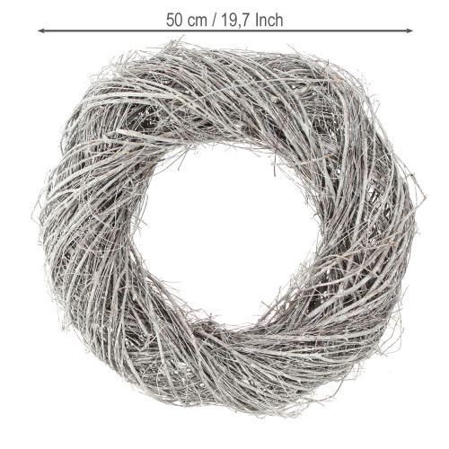 Artikel Decoratieve krans grote iepentakken witgrijs gewassen Ø50cm