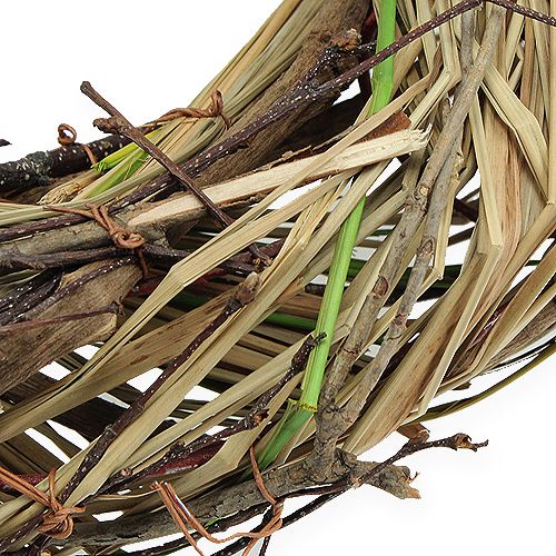 Floristik24 Wilgenkrans met gras Ø25cm naturel