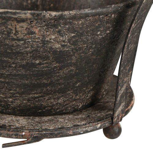 Artikel Decoratieve kroon antiek donkerbruin roest H22/27cm set van 2 stuks