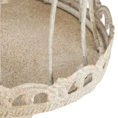 Artikel Decoratieve kroon op voet vintage metalen decoratie grijs 34/66cm set van 2 stuks