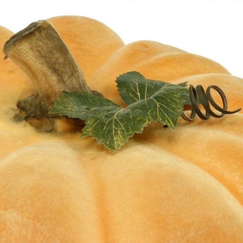 Floristik24 Decoratieve pompoen gevlokt lichtoranje herfstdecoratie Ø30cm