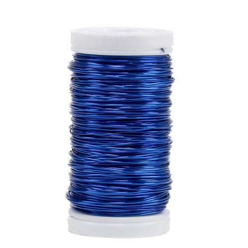 Floristik24 Deco Geëmailleerd Draad Blauw Ø0.50mm 50m 100g