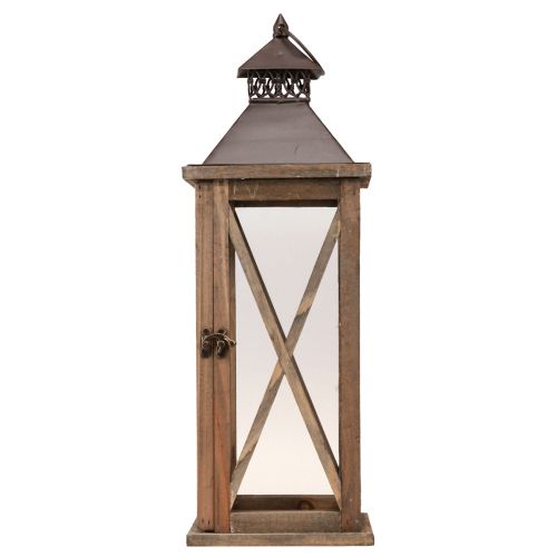 Artikel Decoratieve lantaarn hout vintage houten lantaarn bruin 17×17×50cm