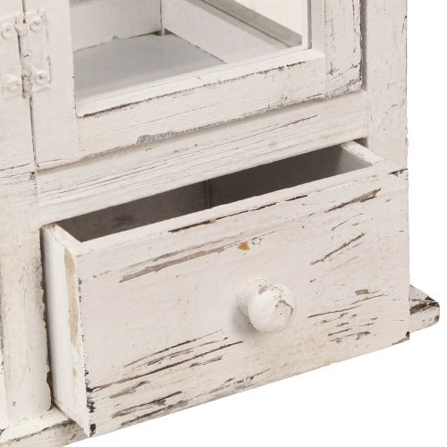 Floristik24 Decoratieve lantaarn vintage met lade wit 20×20cm H51cm