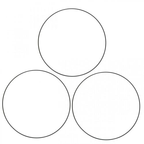 Artikel Decoratieve metalen ring decoratieve ring Scandi ring zwart Ø20,5cm 6 stuks