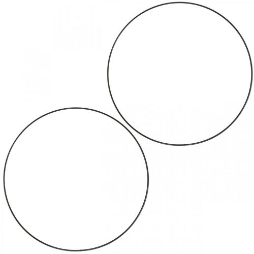 Decoratieve metalen ring decoratieve ring Scandi ring zwart Ø25,5cm 6 st