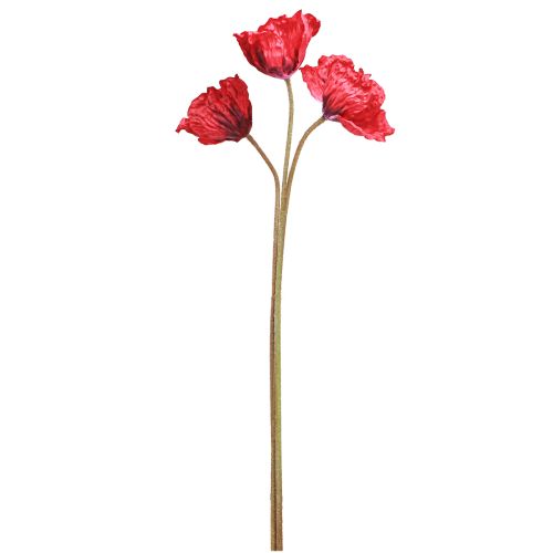 Artikel Deco Klaproos Grote Kunstbloemen Rode Klaprozen 88cm 3 Stuks