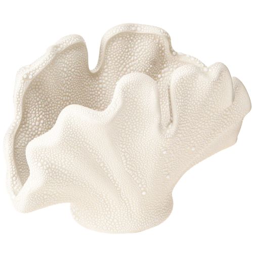 Decoratieve schelpenvaas mini keramiek vaas crème 14×7.5×9.5cm