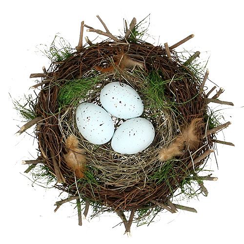 Floristik24 Decoratie nest met eieren Ø30cm 1st