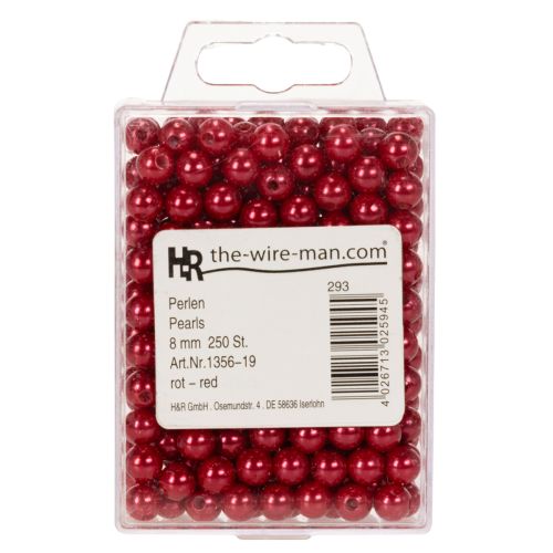 Decoratieve kralen, rood,