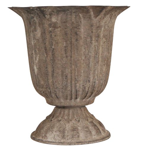 Artikel Decoratieve trofee antieklook plantenpot grijsbruin Ø15cm H16cm
