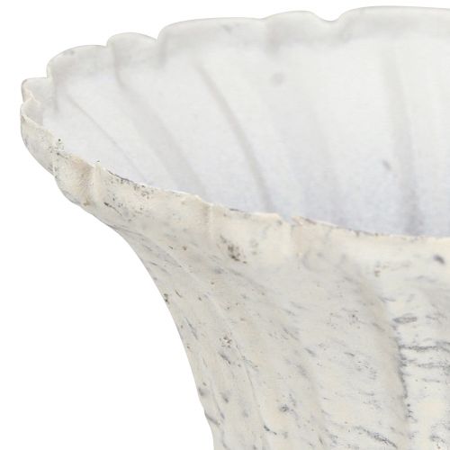 Floristik24 Decoratieve Beker Antiek Wit Metaal Kelk Shabby Chic Ø12cm H12cm