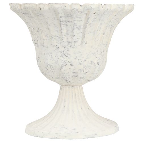 Floristik24 Decoratieve Beker Antiek Wit Metaal Kelk Shabby Chic Ø12cm H12cm