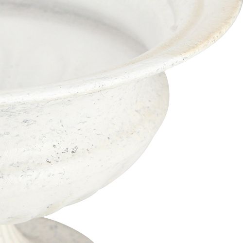 Floristik24 Decoratieve trofeeschaal antieke metalen beker wit Ø20cm H15cm