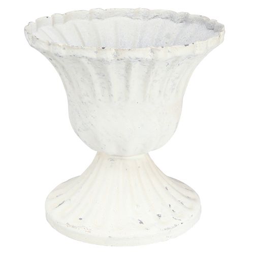 Floristik24 Decoratieve beker Shabby Chic Kelk Wit Ø8cm H8,5cm 2st