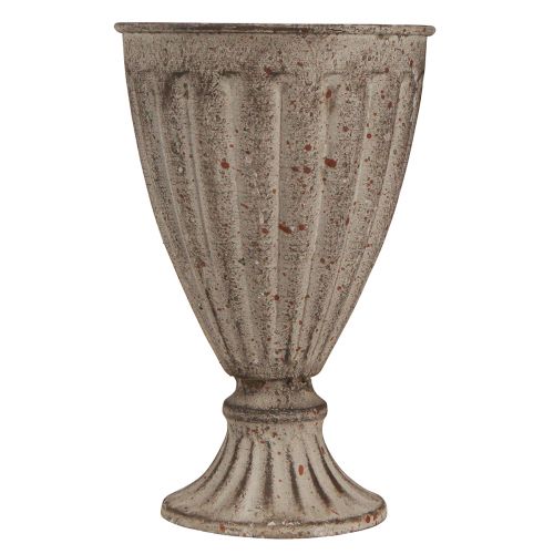 Artikel Decoratieve trofee plantenbak antieklook grijsbruin Ø13cm H19cm