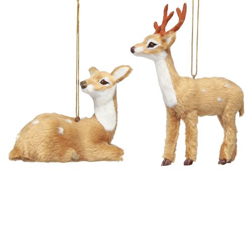 Artikel Decoratief hert Kerst om op te hangen H11,5cm / 7,5cm 2st