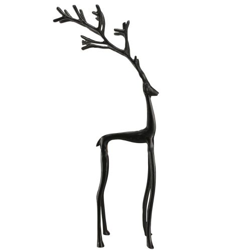 Floristik24 Decoratief rendier metalen sierfiguur in zwart 15cmx8cmx53cm