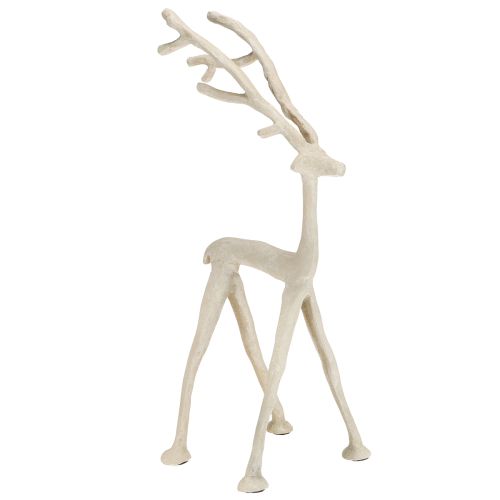 Floristik24 Decoratief rendier metalen figuur hert grijs klei optiek H35cm