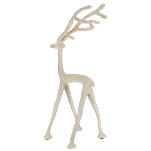 Artikel Decoratief rendier metalen figuur hert grijs klei optiek H35cm